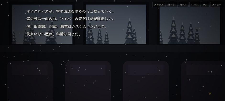 かみあわない夜：サンドノベル のゲーム画面