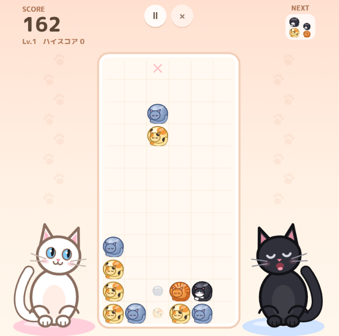 猫ぷよぷよ のゲーム画面